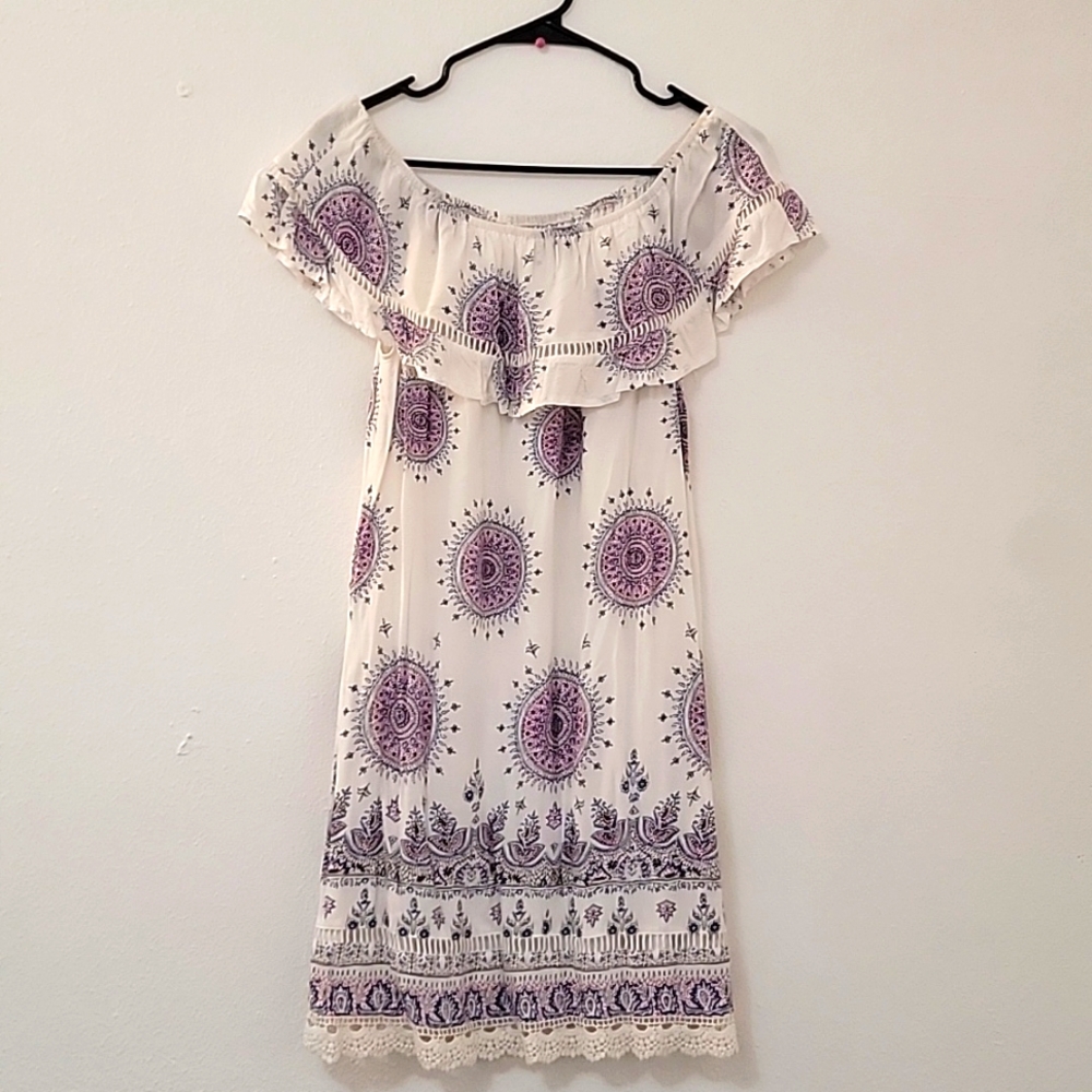 Mistic Prism Off-shoulder Dress